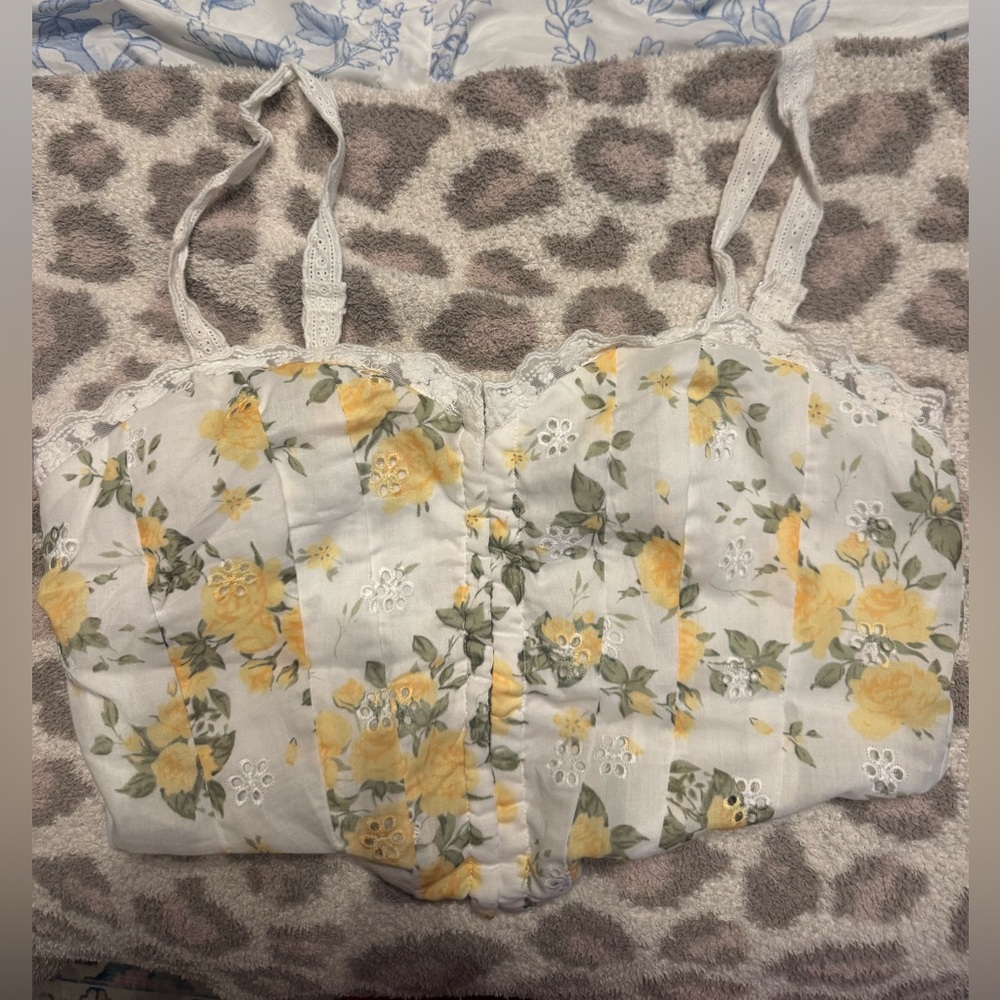 Windsor Yellow Floral Crop Top